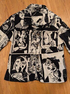 Cubist Pattern Lightweight Cotton jacket